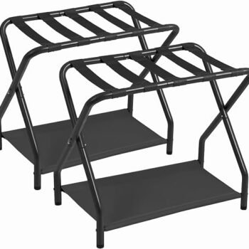 Luggage Rack, Set of 2, Foldable Suitcase Stands for Guest Room