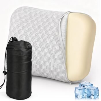 Travel & Camping Memory Foam Pillow, Compressible Portable Camp Pillow with Breathable Removable Cover, Soft & Firm Dual Comfort, Compact Backpacking Pillow for Tent & Outdoor Travel