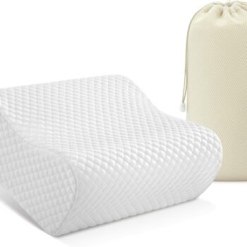 Travel Contour Memory Foam Pillow, Cervical Pillow for Neck Pain Relief, Neck Orthopedic Sleeping Pillows for Side, Back and Stomach Sleepers.